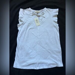 Style & Co. White Ruffle Knit Top